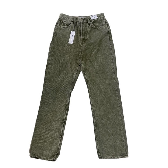 NWT TOPSHOP Dad Jeans Straight Leg Slim Fit Denim Relaxed Trench Grunge Gray New - Picture 3 of 11